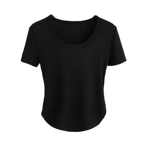 「买1送1！39.9到手两件」辣妹冰丝螺纹正肩U领短袖T恤 女夏时尚修身显瘦打底衫弹力上衣 商品图5