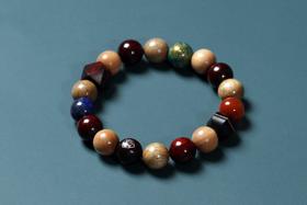 DQ0191°多宝珠紫檀/金丝楠木手串1*18