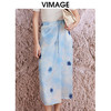 VIMAGE纬漫纪夏季新款时尚浪漫高腰显瘦印花半身裙V2106721 商品缩略图5
