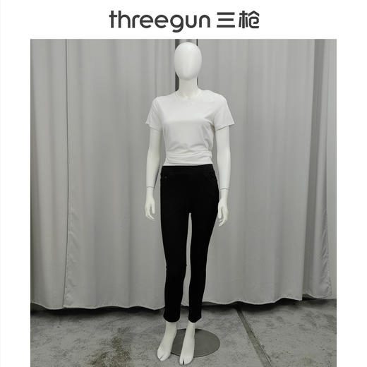 Threegun三枪 水洗牛仔修身女九分裤-60882B011 商品图0