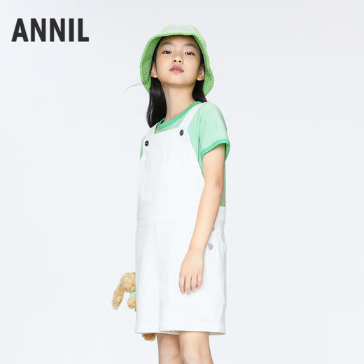 女童时尚活力背带中裤BLUE新款安奈儿童装实体店同款AG426662 商品图1