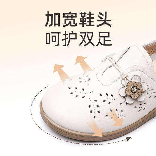 信诺 真皮舒适女鞋 2024新款夏季镂空单鞋中老年透气软底妈妈凉鞋24C6801-015 商品图3