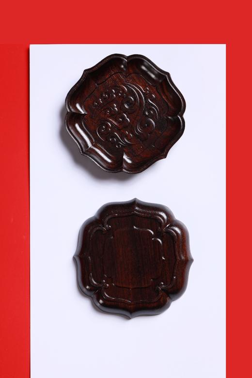 LP0124-1°紫光檀莲花祥云茶杯垫 商品图3