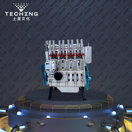 TECHING/土星文化 四缸发动机金属机械艺术组装摆件 商品图3