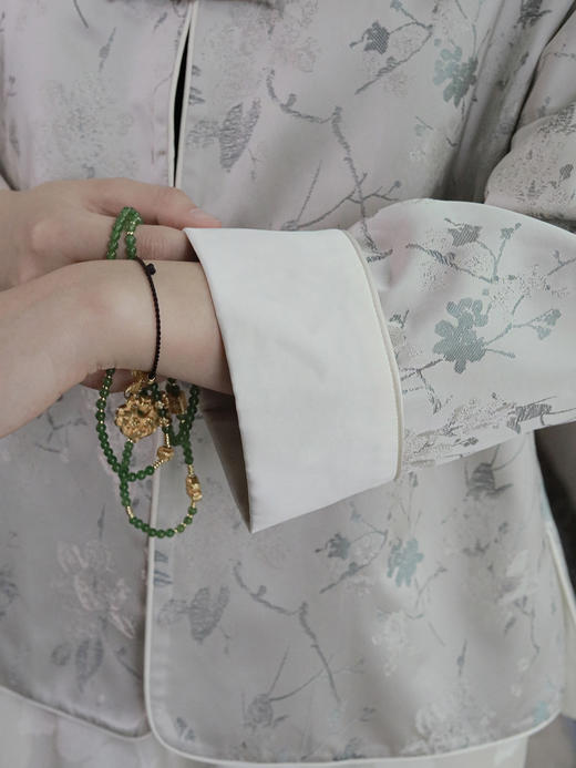 盛唐婧 |真丝宋锦喜鹊梅花立领对襟外套 商品图2