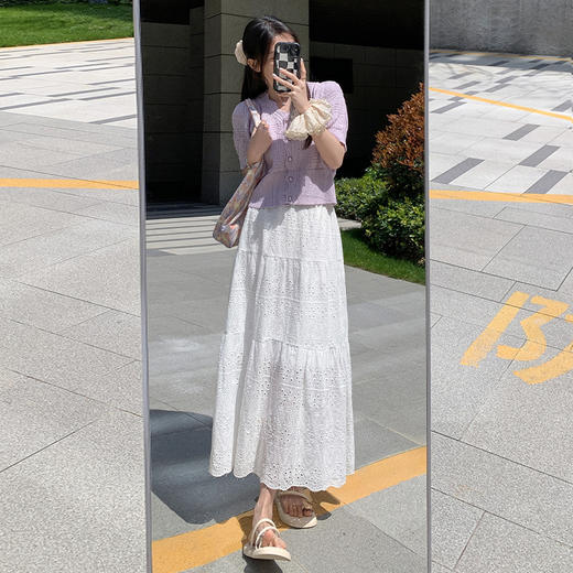 【好裙子不挑人！对腿型零要求】法式甜美三层蕾丝半身裙，蛋糕裙摆。镂空高腰显瘦，气质升华。垂顺有型，百搭易搭配。春夏必备，追求时尚的你，无法抵挡它的美丽诱惑! 商品图3