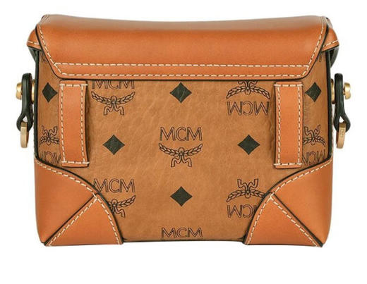 【1F】MCMSoft Berlin Visetos老花满印金属链条翻盖 牛皮腰包斜挎包 基础 商品图3