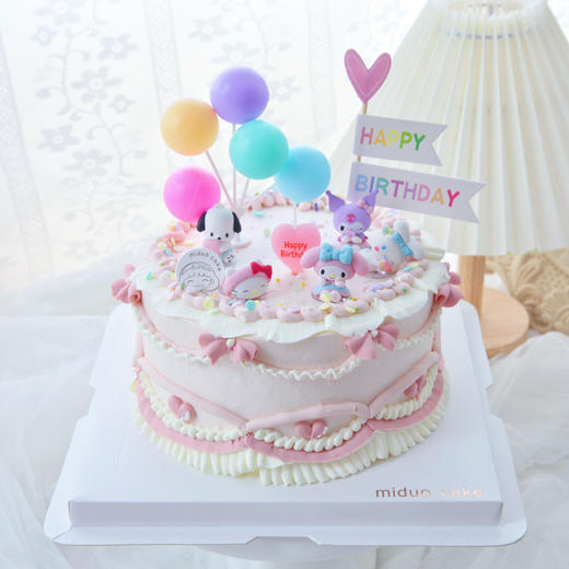 女孩款 Sanrio三丽鸥 美乐蒂 凯蒂猫 玉桂狗 帕恰狗 库洛米 粉色系 复古裱花 商品图2