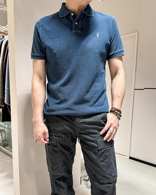 单品包邮现货 THS 4.18-  polo RL家 马球 小马标 美网customfit修身indigo蓝染做旧珠地马球恤AH2415 商品图1