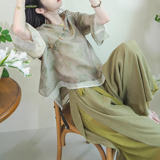 裁缝学苑AS239新中式国风上衣纸样阔腿裤宋裤套装打版裁剪样板 商品图1