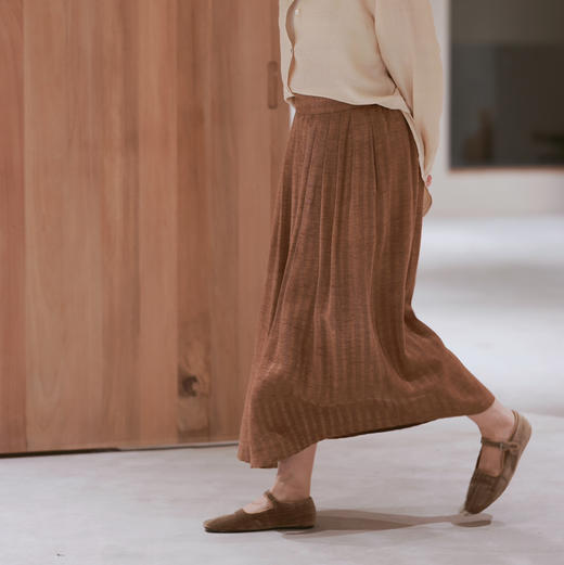 之如初 两色柞蚕丝香云纱百褶裙 商品图0