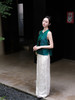 盛唐婧 |提花真丝缎双面穿对襟马甲-绿色 商品缩略图11