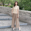 国风短袖时尚小衫，百褶拼接宽松显瘦阔腿长裤两件套QYM-19B975-L 商品缩略图0