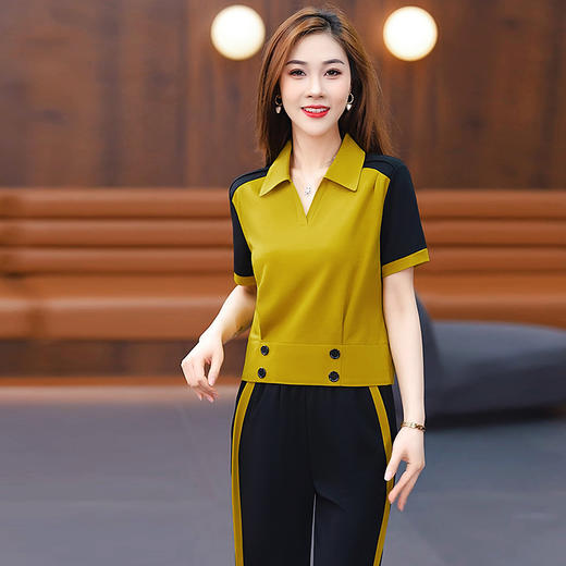 雀说短袖休闲运动服套装女士新款洋气时髦两件套AL23044 商品图3