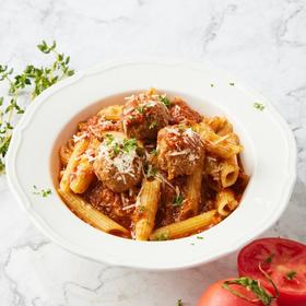 波隆纳家传肉酱肉丸管面 Penne Bolognese with Meatballs