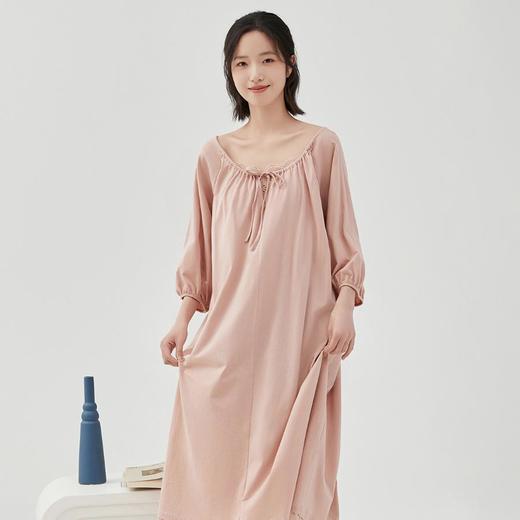 3部 顶瓜瓜女士夏季纯棉中袖睡裙DJJWX-AQW23328 商品图4