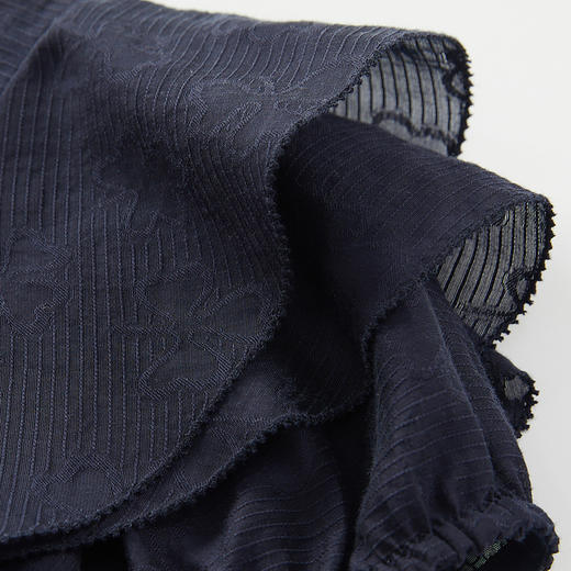 谜底连衣裙短袖女2024年夏季新品优雅气质荷叶袖中长裙242ML0566 商品图3