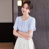 气质白色洋气显瘦简约衬衣女时尚休闲夏季宽松圆领纯色衬衫 商品缩略图4