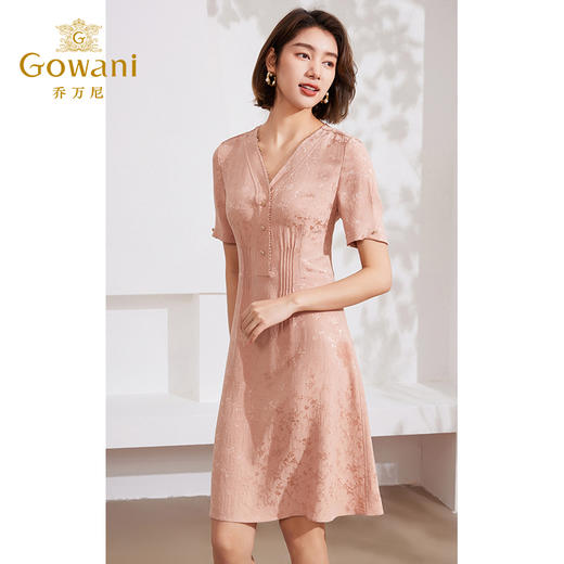 Gowani乔万尼夏季新品100%真丝连衣裙31mm重磅桑蚕丝EM2E760103 商品图2