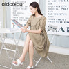 oldcolour夏季新款宽松短袖连衣裙女浅绿色泡泡袖短裙P25101532 商品缩略图3