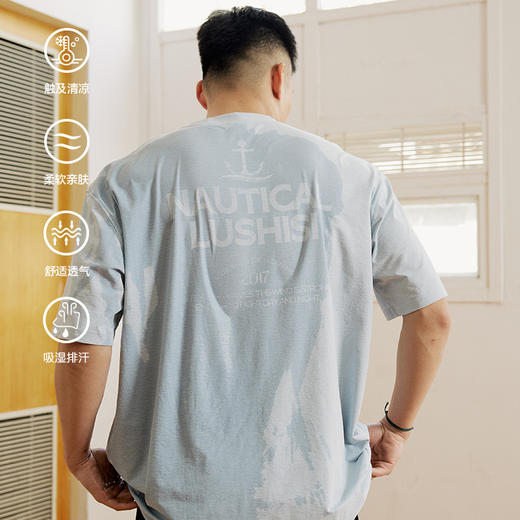 LUSHISI [帆船]“遇水显印花”户外美式篮球运动短袖吸湿排汗速干 商品图2