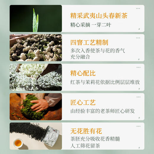 正山堂骏眉中国 茉莉花红茶特级红茶自己喝茶叶罐装冷泡茶50g 商品图5