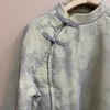 【抖音专属】附纱中式小上衣（20708008浅灰色+嫩黄） 商品缩略图1