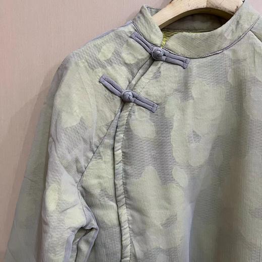 【抖音专属】附纱中式小上衣（20708008浅灰色+嫩黄） 商品图1