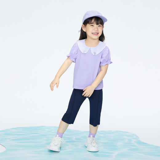 女童清凉T恤翻领短袖上衣夏季新款安奈儿童装实体店同款XG421720 商品图5