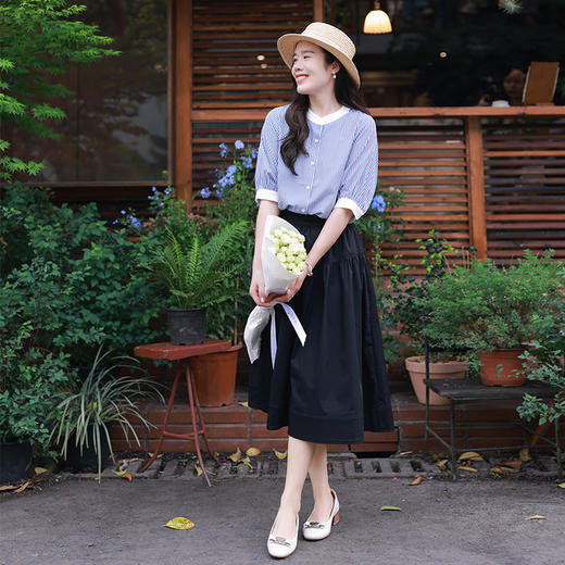 【福利清仓】有机棉 法式优雅分割半身裙 商品图2