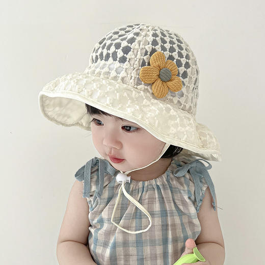 【尽情玩耍，不惧骄阳，不挡视线~】可折叠宝宝遮阳帽子 夏季薄款渔夫帽 大檐婴儿防晒透气超萌儿童女宝宝盆帽-QQ 商品图0