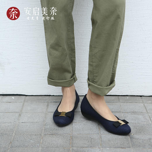 安启美奈方尖头小香风单鞋，超纤面料，久走不累 商品图1