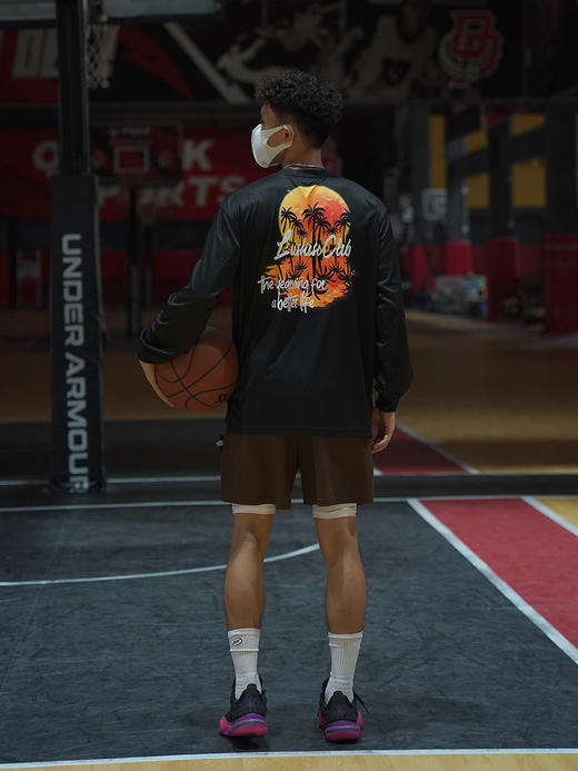 LUSHISI长袖[落日黄昏]运动长袖投篮服男圆领t恤篮球训练服宽松潮 商品图2