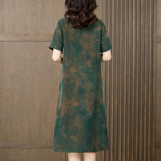 "丁摩 龟纹香云纱连衣裙女夏气质显瘦洋气双面穿桑蚕丝真丝裙子4ZF-221540 " 商品图3