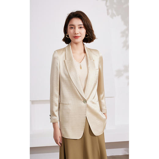 乔万尼新款夏醋酸休闲西装外套女高级西装EM2B709 商品图2