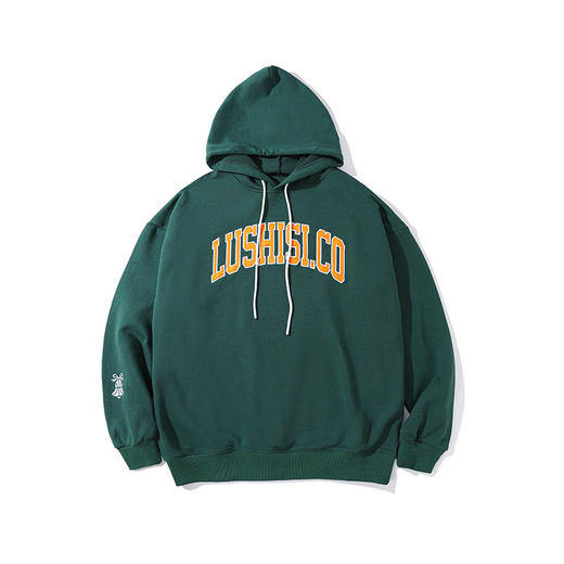 LUSHISI基础款字母logo美式宽松廓形潮流连帽卫衣[努力无限公司] 商品图5