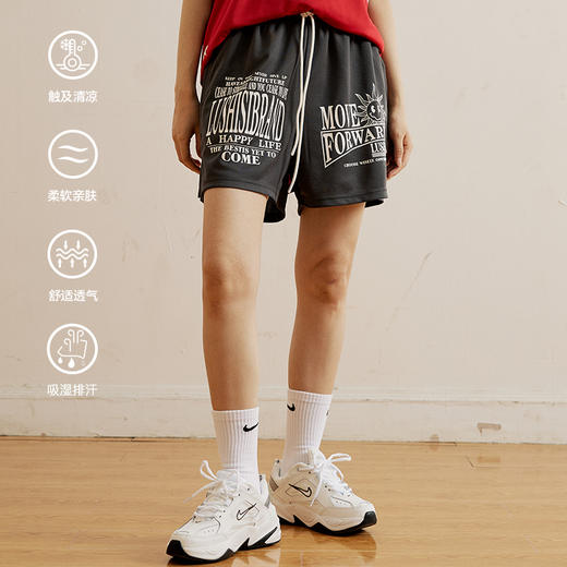 LUSHISI光明主题印花美式篮球不过膝四五分裤运动跑步训练短裤男 商品图1
