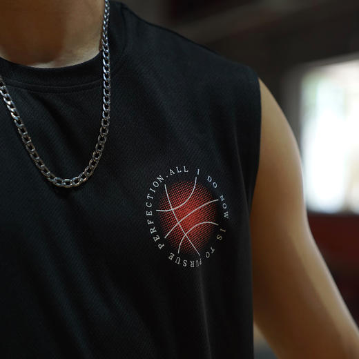 LUSHISI[日落篮球]夏季篮球背心美式运动无袖t恤宽松街头跑步训练 商品图2