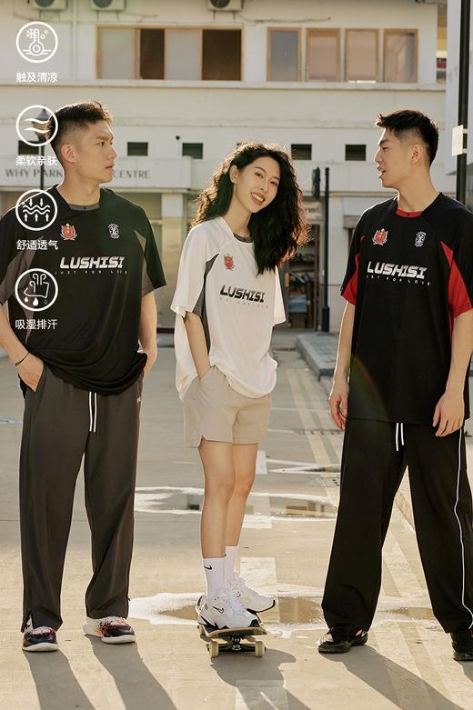 LUSHISI速干运动美式投篮服篮球短袖训练拼接复古街头t恤斗志主题 商品图5