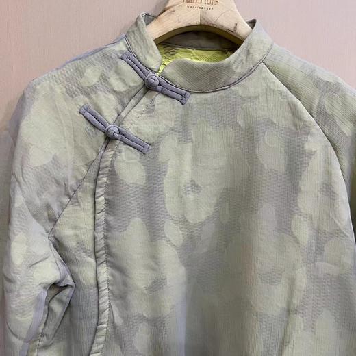 【抖音专属】附纱中式小上衣（20708008浅灰色+嫩黄） 商品图2