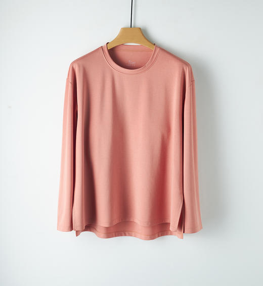 weyo 夏款女索罗纳长袖家居服罩杯T恤纯色圆领上衣12301 商品图3