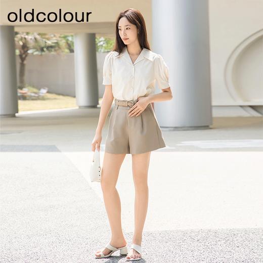 oldcolour夏季新款西装短裤女宽松小个子高腰百搭阔腿裤P23071234 商品图2