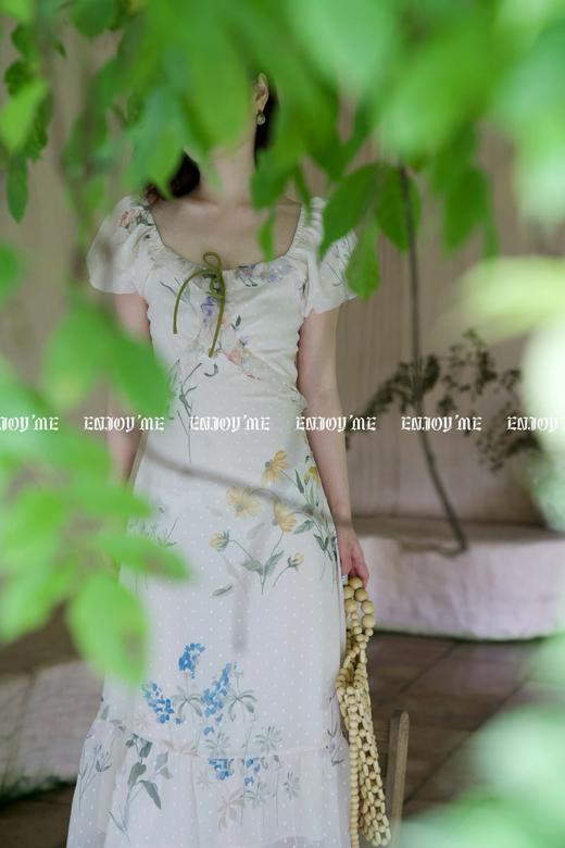 【门店同款】ENJOY夏季南法-茶歇方领印花连衣裙 157544073 商品图5