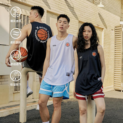 LUSHISI[闪耀篮球]主题跑步健身美式篮球运动背心t恤宽松速干休闲 商品图2
