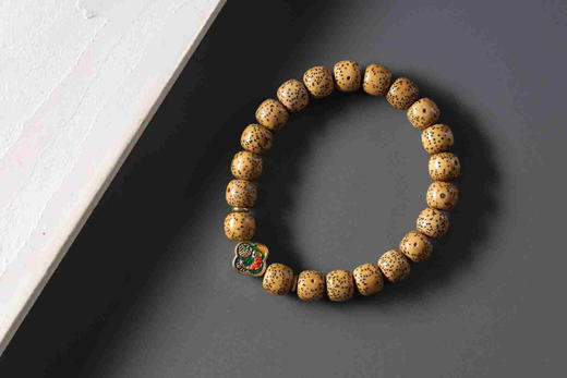 YXPT0032°星月菩提+沙金四叶草福字锦鲤隔珠手串0.8*0.9*21 商品图0