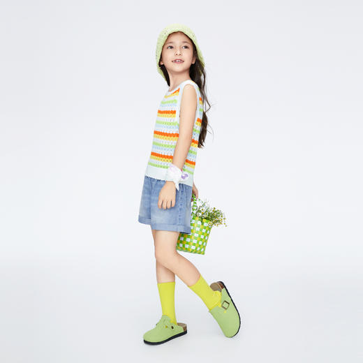 女童全棉牛仔短裤新款安奈儿童装实体店同款AG426652 商品图5