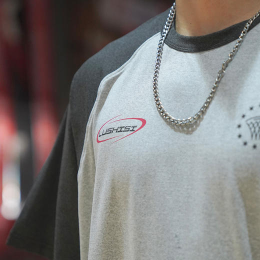 LUSHISI[追逐]新款美式投篮服撞色拼接袖插肩雪花纹短袖速干运动 商品图2