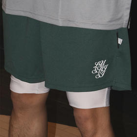 LUSHISI夏季不过膝美式短裤男篮球运动速干三四分裤跑步健身刺绣