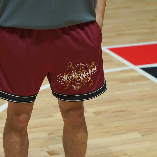 LUSHISI美式网眼篮球短裤夏季新款运动宽松不过膝四分训练[乐队] 商品图2