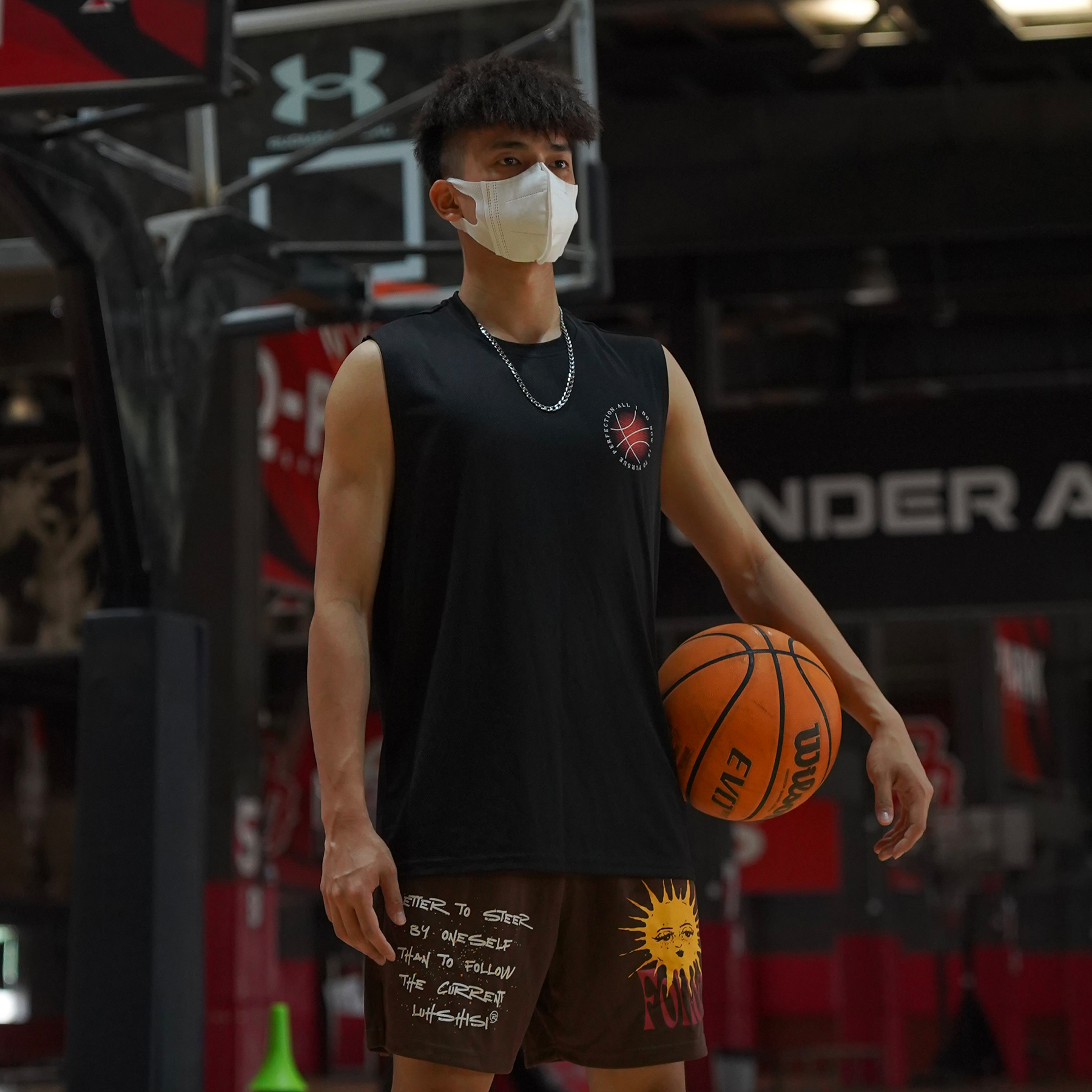 LUSHISI[日落篮球]夏季篮球背心美式运动无袖t恤宽松街头跑步训练